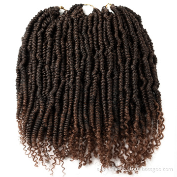 Synthetic passion Spring Twist Crochet Braids Bomb Twist Crochet Hair Ombre Colors Synthetic Fluffy Hair Extension 12inch 110g